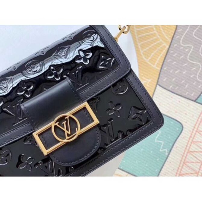 Louis Vuitton Replica Monogram Vernis Patent Leather Mini Dauphine Bag Black 2019