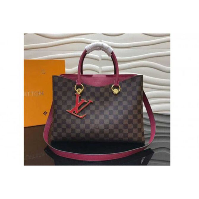 Louis Vuitton Replica N40050 LV Replica Riverside Damier Ebene Canvas Bags Wine