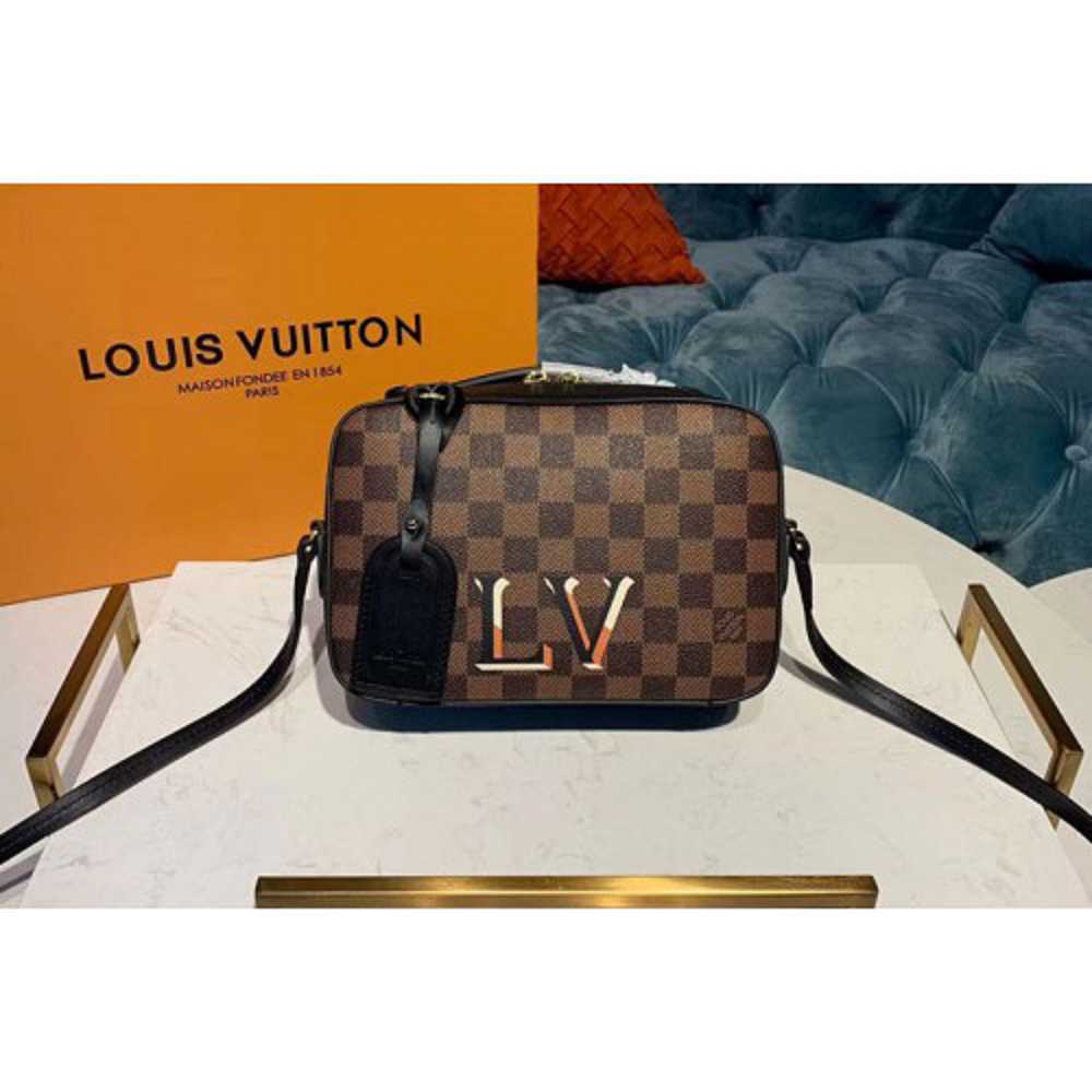 Louis Vuitton Black Damier Ebene Canvas Santa Monica Bag