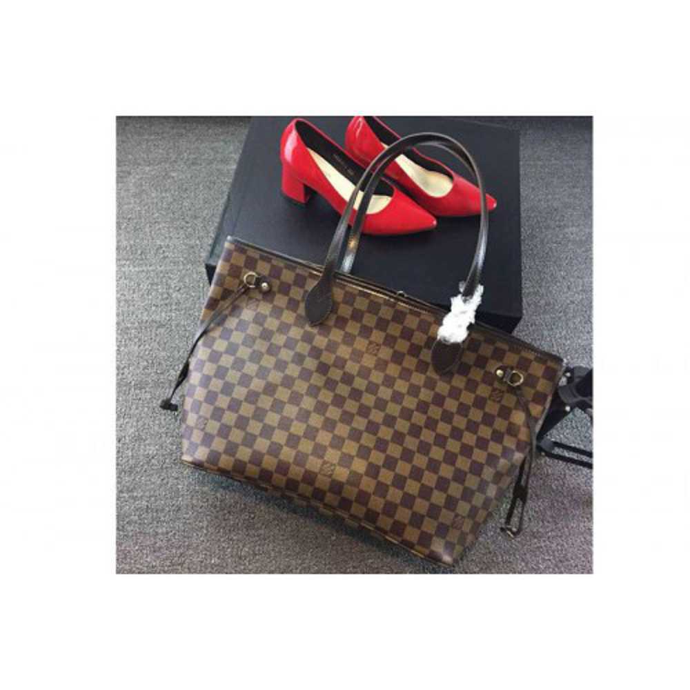 Louis Vuitton Replica N41358 Neverfull MM Damier Ebene Canvas Bags