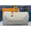 Louis Vuitton Replica N41429 LV Replica Keepall Bandouliere 55 Bag in Damier Azur Canvas