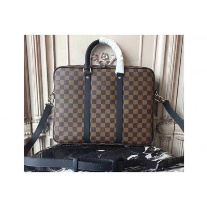 Louis Vuitton Replica N41466 Porte-documents Voyage PM Damier Ebene Canvas Bags