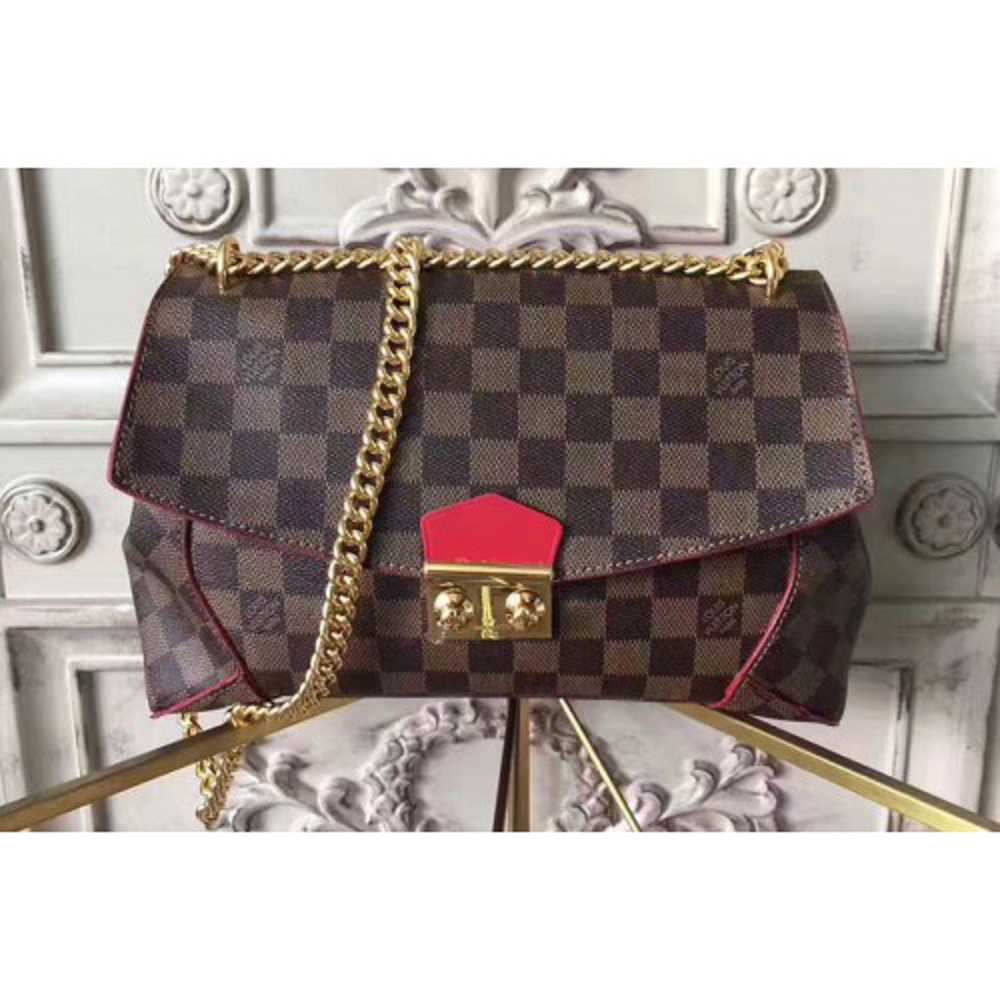 Louis Vuitton Replica N41597 Damier Ebene Canvas Caissa Clutch Bags Cherry  - AAAReplica
