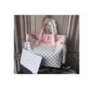 Louis Vuitton Replica N41605 Neverfull MM Damier Azur Canvas Bags Pink