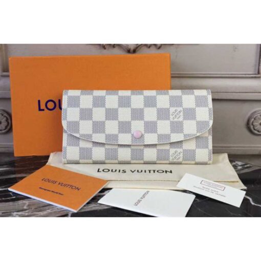 Louis Vuitton Replica N41625 Damier Azur Emilie Wallet Pink