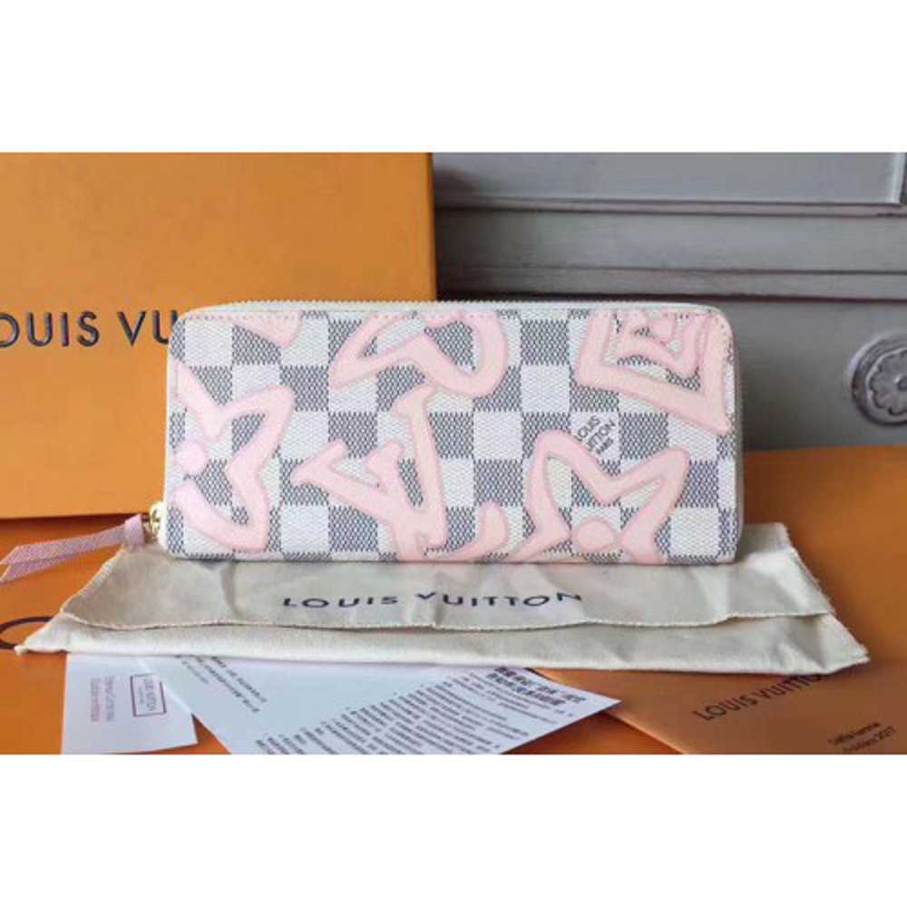 Replica Louis Vuitton N60099 Clemence Wallet Damier Azur Canvas For Sale