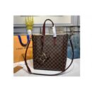 Louis Vuitton Replica N60293 LV Replica Belmont MM Bag in Damier Ebene canvas With Cherry Berry Leather