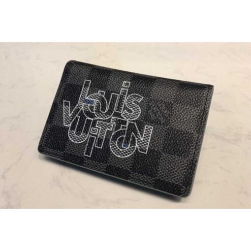 Louis Vuitton Replica N60300 LV Replica Pocket Organizer Wallet In Damier Graphite Canvas