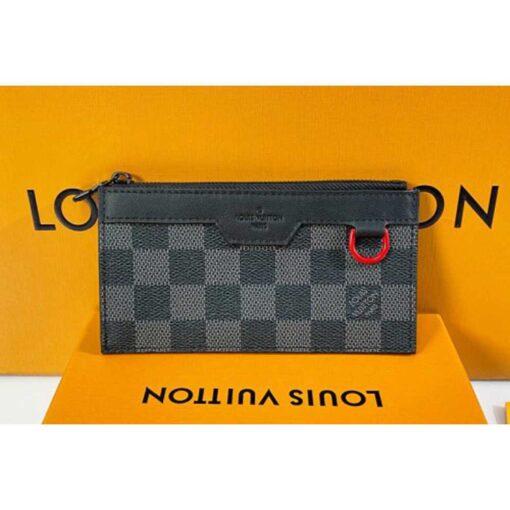 Louis Vuitton Replica N60354 LV Replica Utility Coin Card holder In Damier Graphite canvas