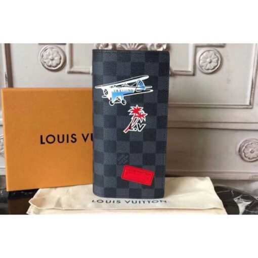 Louis Vuitton Replica N62665 Damier Graphite Canvas Brazza Wallet