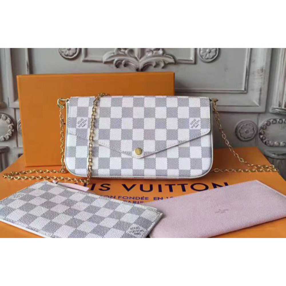 Louis Vuitton Replica N63106 Pochette Felicie in Damier Azur canvas Bags