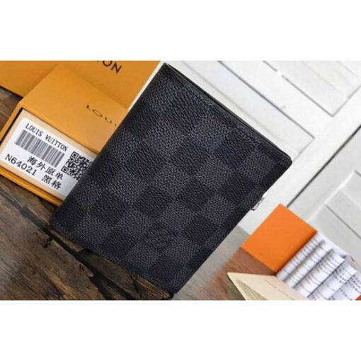 Louis Vuitton Replica N64021 LV Replica Damier Graphite Canvas Smart Wallet