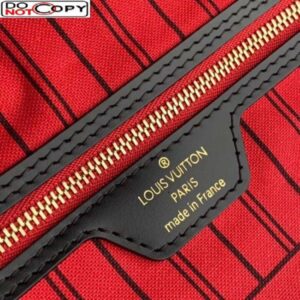 Louis Vuitton Replica Neverfull MM Monogram Canvas Tote Bag M48288 Black/Red