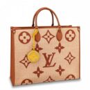Louis Vuitton Replica OnTheGo GM Bag In Raffia With Brown Leather M57644