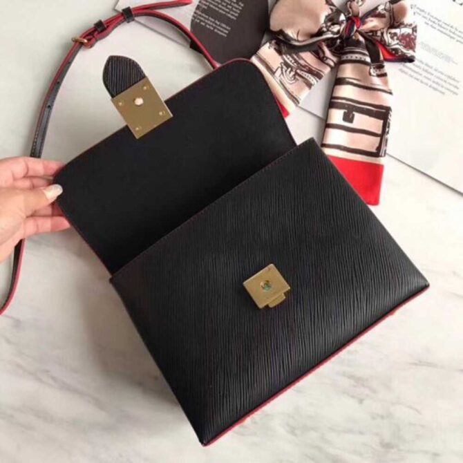 Louis Vuitton Replica One Handle Flap Messenger Bag in Epi Leather M43129 Black 2018