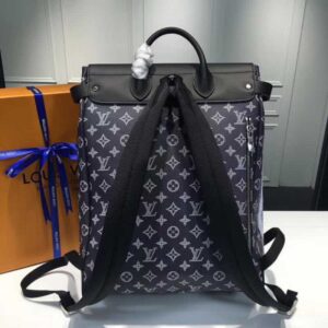 Louis Vuitton Replica Original Leather Animal Print Steamer Backpack M43296 Black 2017