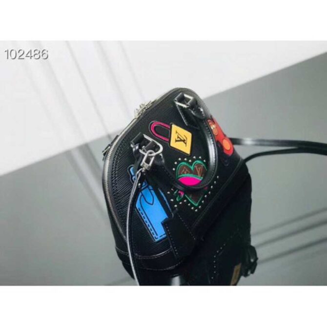 Louis Vuitton Replica Patches Stickers Epi Alma BB Bag M52481 Black 2019