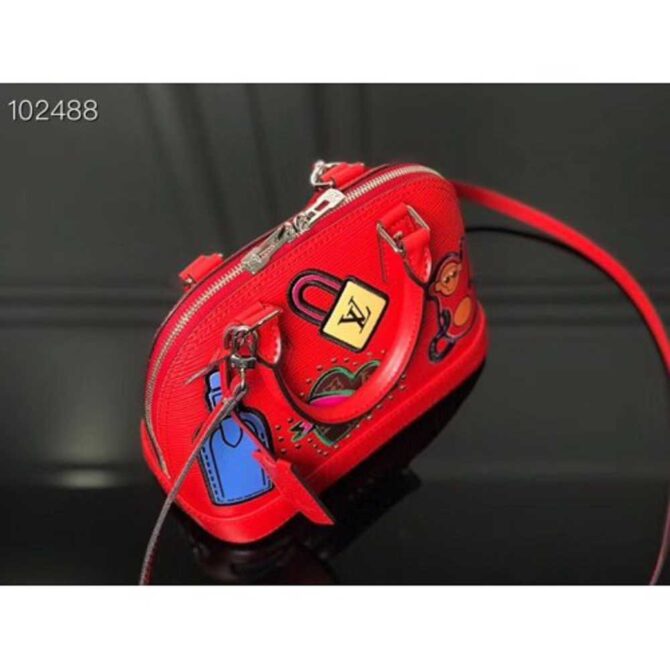 Louis Vuitton Replica Patches Stickers Epi Alma BB Bag M52481 Red 2019