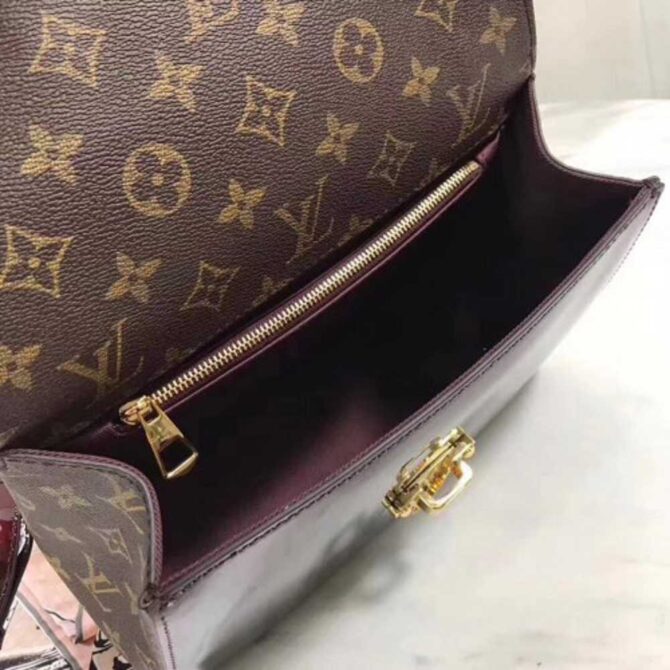 Louis Vuitton Replica Patent Leather Monogram Canvas Cherrywood Bag Amarante 2018