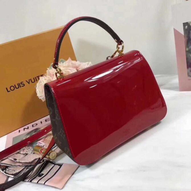 Louis Vuitton Replica Patent Leather Monogram Canvas Cherrywood Bag Red 2018
