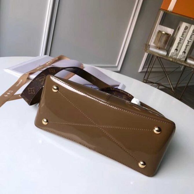Louis Vuitton Replica Patent Monogram Canvas Strap Tote Miroir Bag M54394 Vert Bronze 2018
