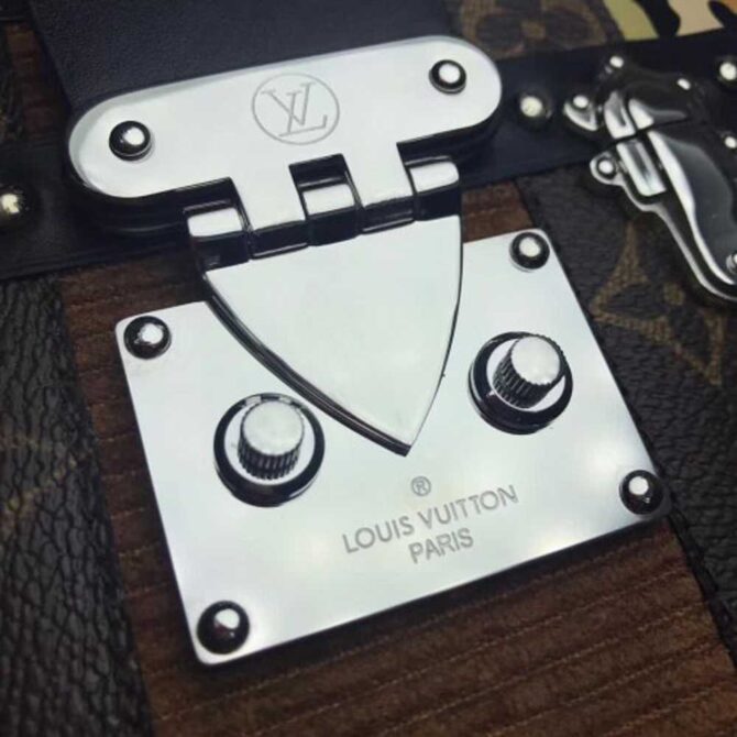 Louis Vuitton Replica Petite Malle Bag with Leopard Print Patchwork M50015