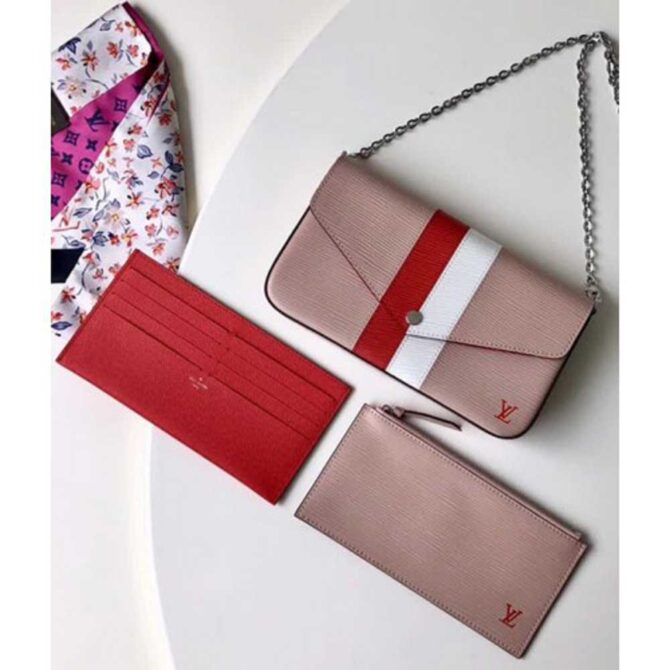 Louis Vuitton Replica Pochette Félicie Chain Pouch M62982 Pink Epi leather 2018