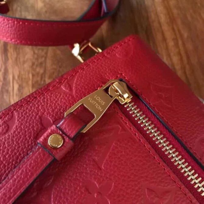 Louis Vuitton Replica Pochette Metis Monogram Empreinte Leather Bag M41488 Red