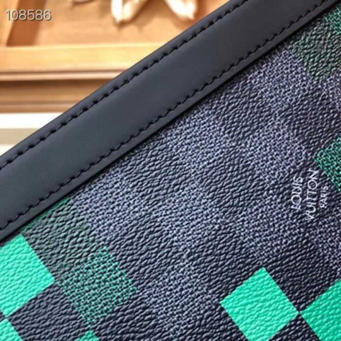 Louis Vuitton Replica Pochette Voyage MM Bag Damier Graphite Canvas Pixel N60176 Green