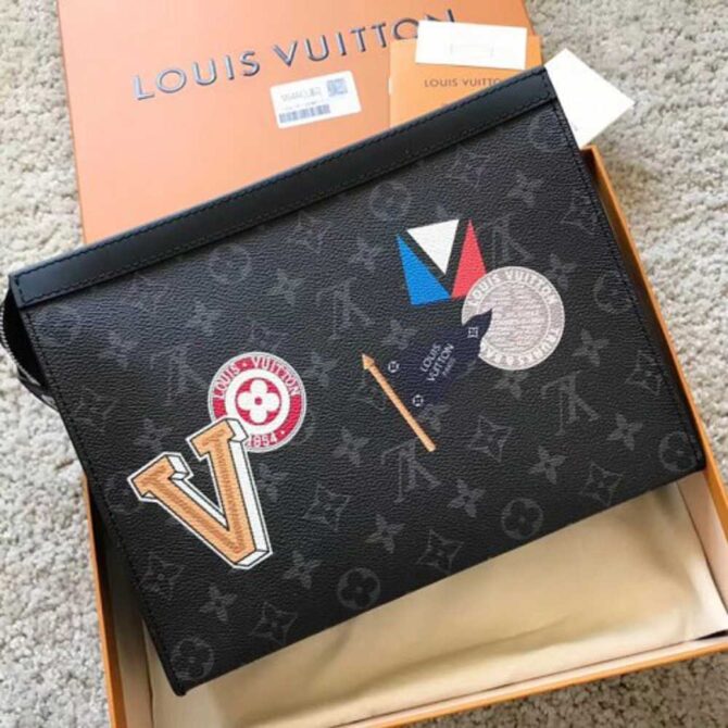 Louis Vuitton Replica Pochette Voyage MM Bag Monogram Eclipse Canvas LV Replica League 2018