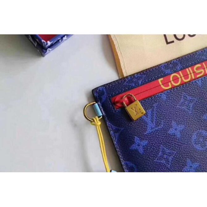 Louis Vuitton Replica Pouch Clutch Small Bag Monogram Canvas Blue/Red Spring Summer 2018