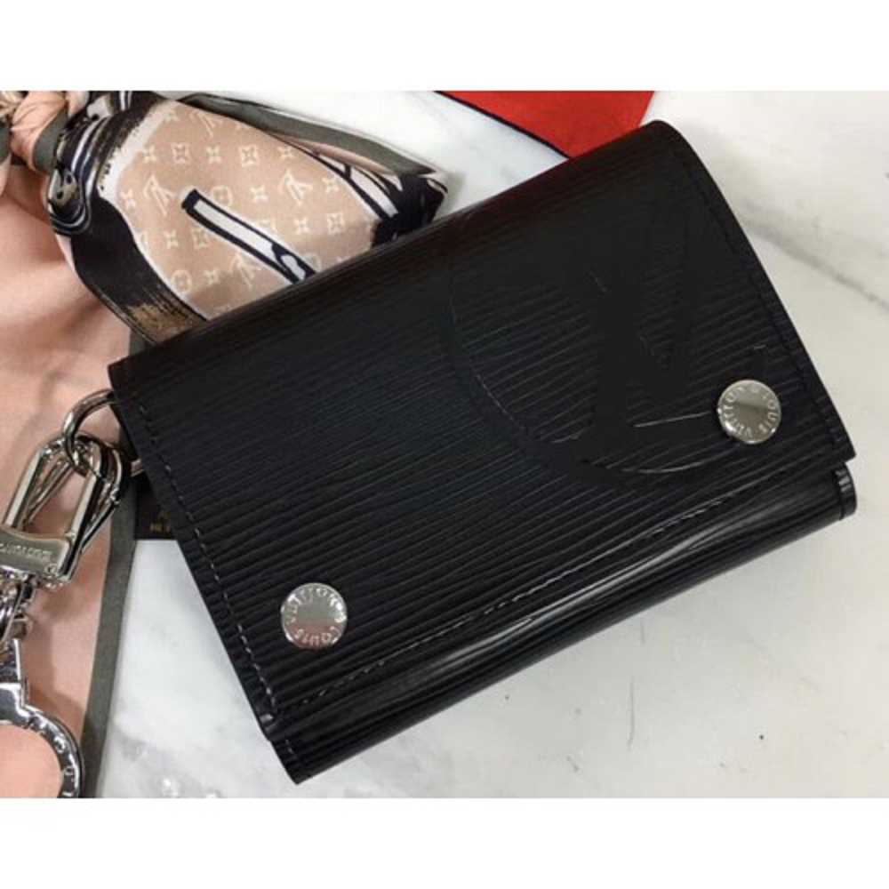 Louis Vuitton Replica Rivets Chain Wallet M63518 Black Epi Leather 2018