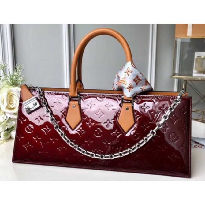 Louis Vuitton Replica Sac Tricot Bag Monogram Vernis Leather Burgundy M44371 2019