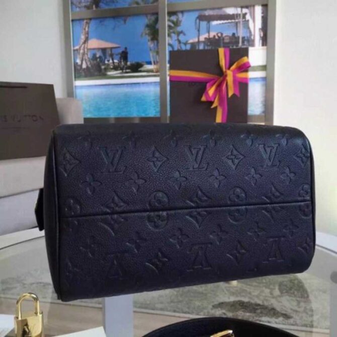 Louis Vuitton Replica Speedy Bandouliere 30 Noir Monogram Empreinte Leather
