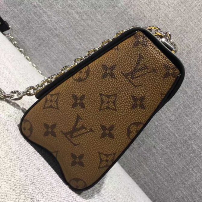 Louis Vuitton Replica Studded Leather Monogram Reverse Coated Canvas Twsit MM Bag M54600 2017