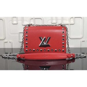 Louis Vuitton Replica Studs And Eyelets Epi Leather Twist MM Bag M54269 Coquelicot 2018