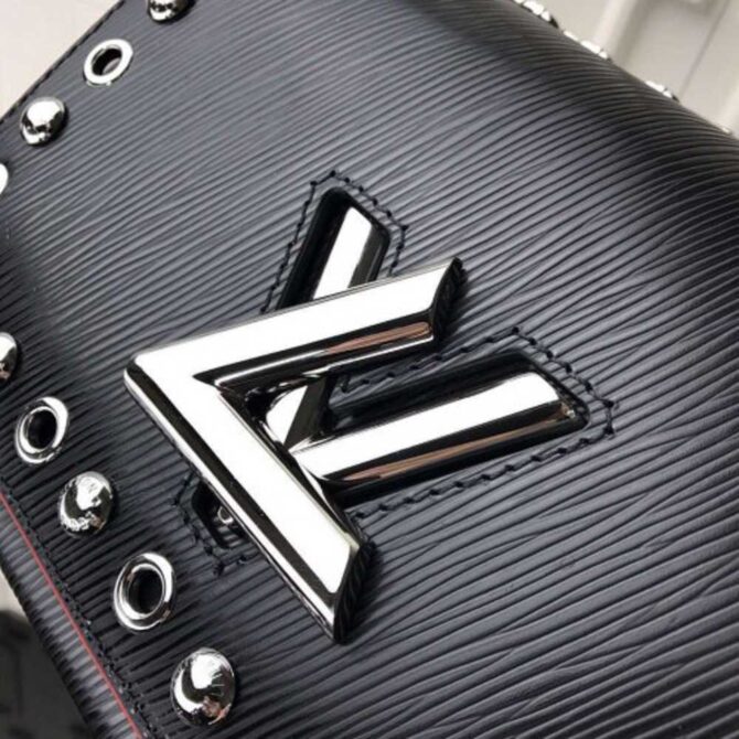 Louis Vuitton Replica Studs And Eyelets Epi Leather Twist MM bag M53520 Noir 2018
