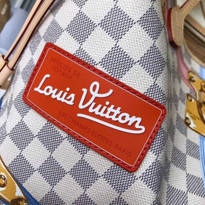 Louis Vuitton Replica Summer Trunks Damier Azur Canvas Neverfull MM Bag N41065 2018