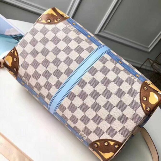 Louis Vuitton Replica Summer Trunks Damier Azur Canvas Speedy Bandouliere 30 Bag N41063 2018
