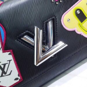 Louis Vuitton Replica Travel Stickers Epi Twist MM Bag M52699 Black 2019