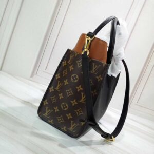 Louis Vuitton Replica Twist Calfskin and Monogram Canvas On My Side Tote Bag M53823 Black 2019