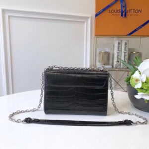 Louis Vuitton Replica Twist MM Bag in Embossed Leather M50280 Black 2018