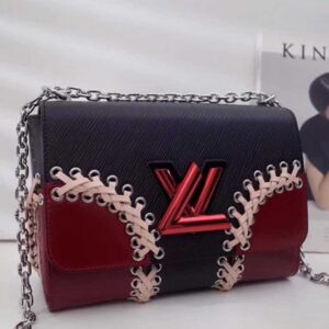 Louis Vuitton Replica Twist MM Bag in Epi Leather M54079 Black/Red 2018