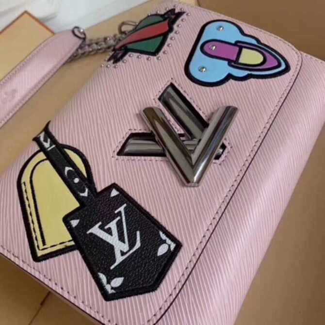 Louis Vuitton Replica Twist MM Flap Bag in Epi Leather M52487 Pink 2018