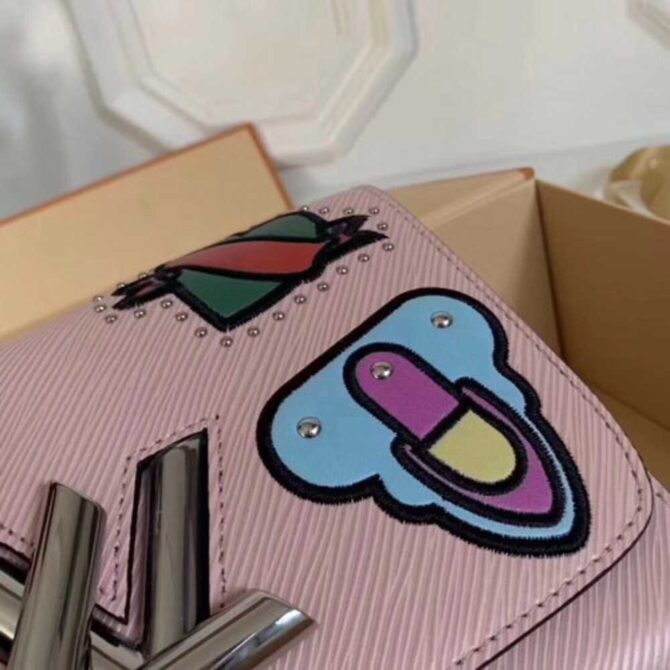 Louis Vuitton Replica Twist MM Flap Bag in Epi Leather M52487 Pink 2018