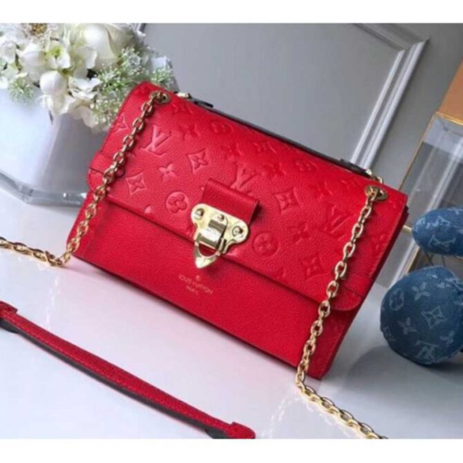 Louis Vuitton Replica Vavin PM Shoulder Bag in Monogram Empreinte Leather M43936 Red 2018