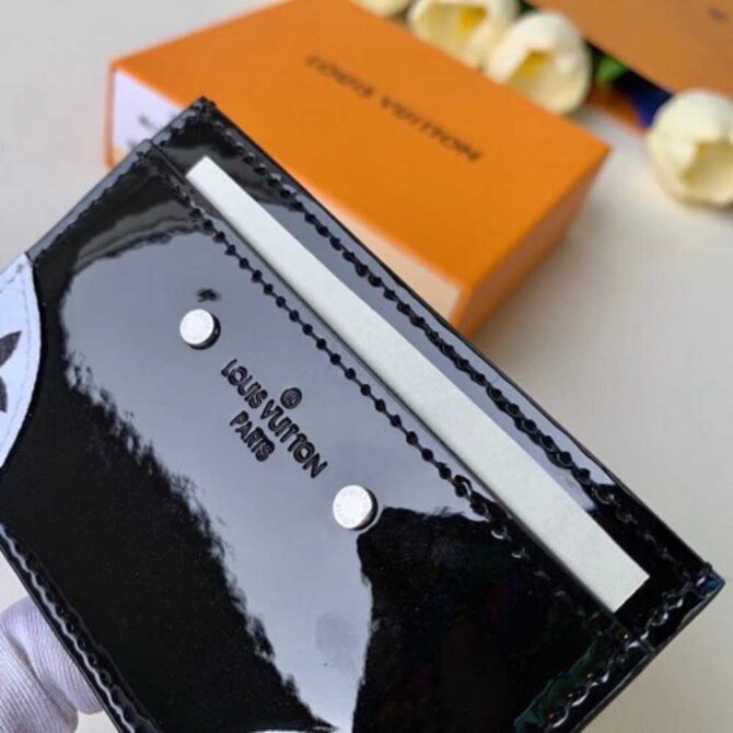 Louis Vuitton Replica Vernis Miroir Patent Leather Venice Card Holder M63855 Black 2019