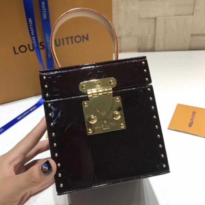 Louis Vuitton Replica Vintage Monogram Vernis Bleecker Box Top Handle Bag Amarante 2019