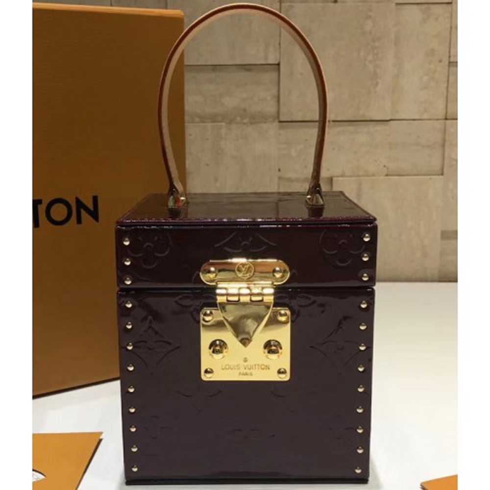 Louis Vuitton Replica Vintage Monogram Vernis Bleecker Box Top Handle Bag Burgundy 2019