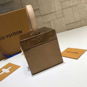 Louis Vuitton Replica Vintage Monogram Vernis Bleecker Box Top Handle Bag Caramel 2019